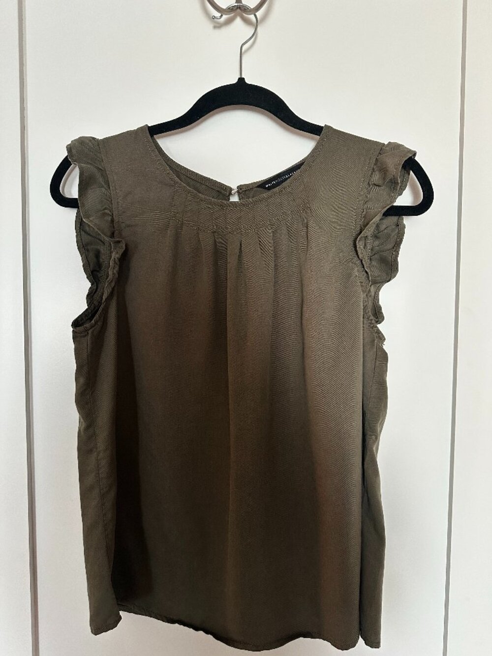 White House/Black Market cotton twill flutter sleeve top